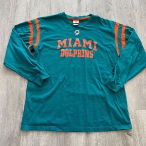 NFL Miami Dolphins Long Sleeve T-Shirt Mens Large Teal Orange VF Imagewear L